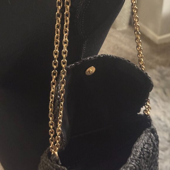 MNG Black Tweed with Gold Chain Strap - Picture 3 of 7